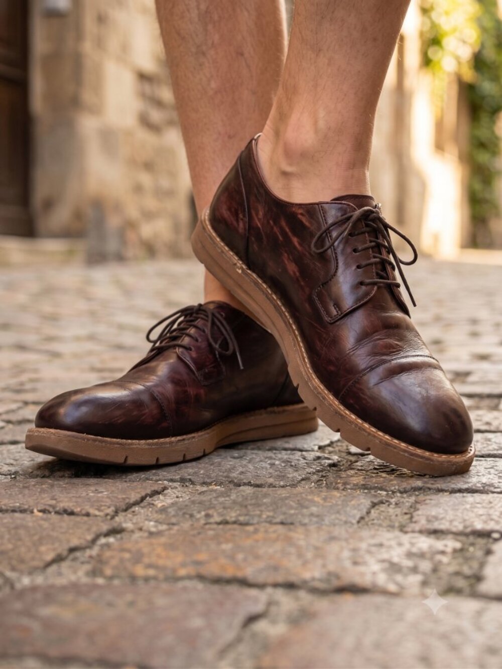 Magnanni brown leather lace up derby oxford shoes spain
